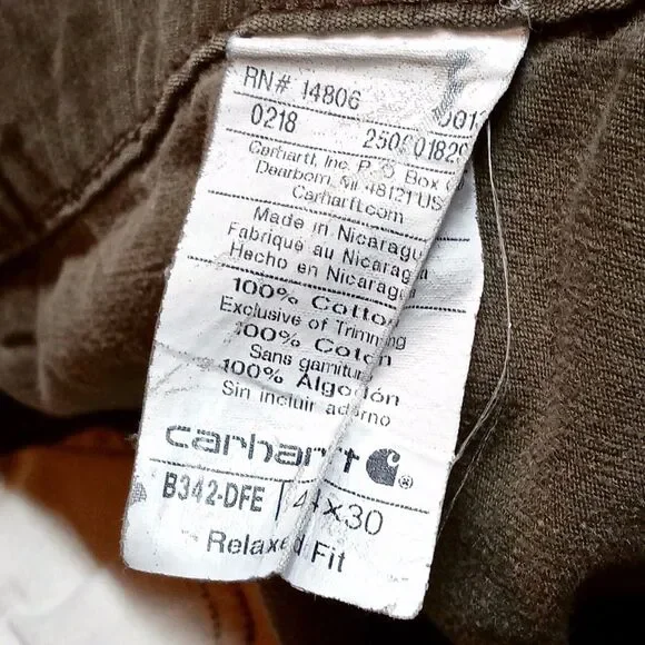 Carhartt B342-DFE Ripstop Distressed Cargo Double Knee Work Pants Size 44x30